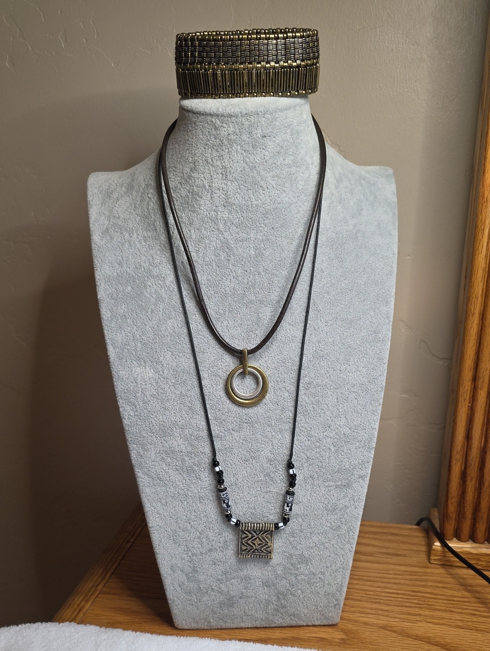 Bundle- Lia Sophia Necklace, an Unbranded Necklace & Brass-Tone Stretch Bracelet